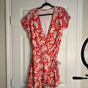 Columbia Tropical Leaf Print Mini Dress
